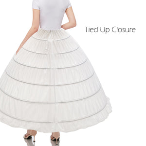 Aprildress Women 6 Hoop Crinoline Petticoat Underskirt for Quinceanera Dress Wedding Gown PPT360