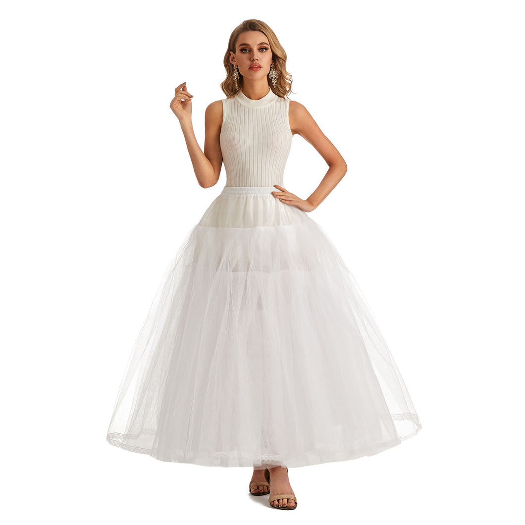 Aprildress Women's Hoopless Petticoat Crinoline Underskirt Slip with 8 Layers Tulle for Wedding Dresses PPT380