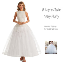 Aprildress Women's Hoopless Petticoat Crinoline Underskirt Slip with 8 Layers Tulle for Wedding Dresses PPT380