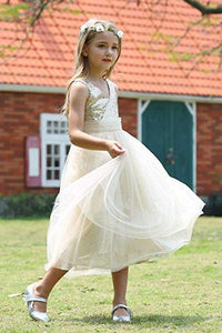 Gold Sequins Short Flower Girl Dresses ASD099
