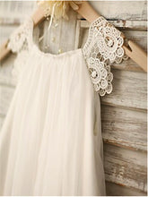 White Ivory Lace Chiffon Flower Girl Dresses First Communion Dress ALD046