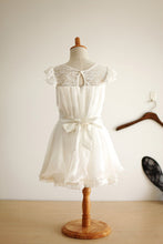 White Ivory Short Flower Girl Dresses First Communion Dress ASD005