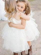 Short Knee Length Flower Girl Dress for Weddings Kids Ball Gown ASD097