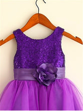 Purple Sequins and Tulle Short Flower Girl Dress Tutus ASD073