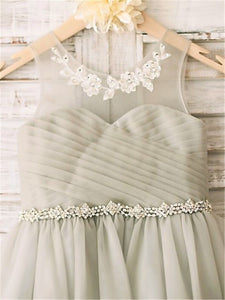 Short Grey Flower Girl Dress Tutus For Wedding Kids Princess Gown ASD056