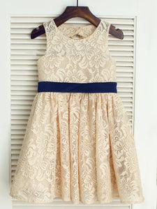 Short Champagne Lace Flower girl Dress little Baby Princess Ball Gown ASD070