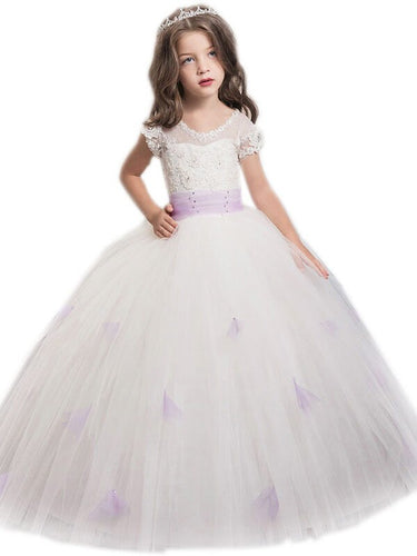 Kids Princess Ball Gown Puffy Flower Girl Dresses Pageant Dress ALD076