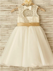 Short Lace Flower Girl Dress Tutus Little Baby Princess Party Gown ASD042