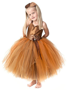 Gold Short Flower Girl Dress Tutus little Baby Princess Ball Gown ASD083