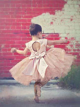 Short Champagne Flower Girl Dress Tutus for Wedding Kids Ball Gown ASD090