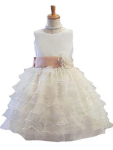 Organza Ruffles Short Flower Girl Dress Kids Ball Gown ASD046