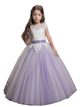 White Purple Flower Girl Dresses with a Shawl Girls' Pageant Dress for Teens ALD077