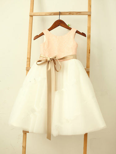 Short Pink White Flower Girl Dresses Cute Tutus ASD032