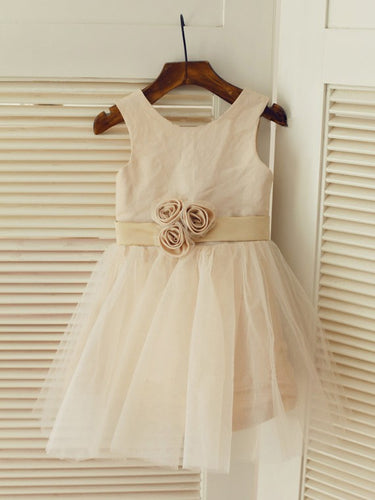Short Champagne Flower Girl Dress Tutus ASD085