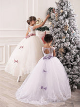 White Ivory Lace Flower Girl Dress Kids Pageant Dresses for Teens ALD074