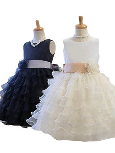Organza Ruffles Short Flower Girl Dress Kids Ball Gown ASD046