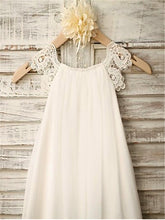 White Ivory Lace Chiffon Flower Girl Dresses First Communion Dress ALD046