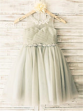 Short Grey Flower Girl Dress Tutus For Wedding Kids Princess Gown ASD056