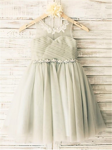 Short Grey Flower Girl Dress Tutus For Wedding Kids Princess Gown ASD056