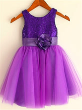 Purple Sequins and Tulle Short Flower Girl Dress Tutus ASD073