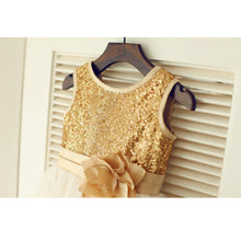 Puffy Gold Sequins Tutus Short Flower Girl Dresses ASD020