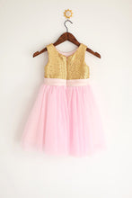 Gold Pink Tutus Skirt Sequins Flower Girl Dresses ASD006