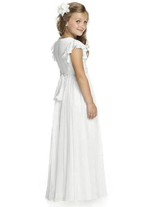 First Communion Dress Long Chiffon Flower Girl Dress ALD026