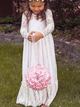 Lace Long Flower Girl Dresses First Communion Dress Baby Princess Gown ALD075