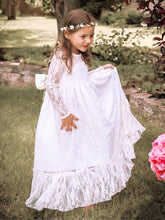 Lace Long Flower Girl Dresses First Communion Dress Baby Princess Gown ALD075