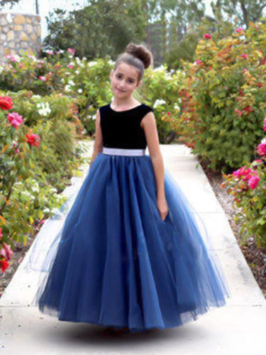 Floor Length A Line Flower Girl Dresses Girls' Pageant Dress Party Gown ALD085