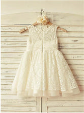 White Ivory Lace Flower Girl Dresses First Communion Dress ASD047