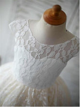 White Ivory Lace Short Flower Girl Dress little Baby Princess Ball Gown ASD051