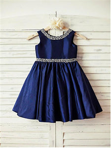 Short Navy Flower Girl Dress Baby Kids Birthday Party Ball Gown ASD071