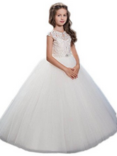 Elegant Long Flower Girl Dress A Line Lace Pageant Dresses MFD010