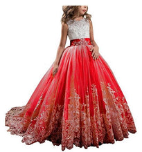 Vintage Lace Flower Girl Dresses Princess Ball Gown Pageant Dress MFD094