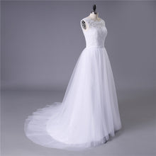 Lace O-Neck Lace Tulle Boho Wedding Dresses Summer Beach Bridal Gown WD302