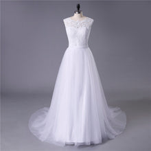 Lace O-Neck Lace Tulle Boho Wedding Dresses Summer Beach Bridal Gown WD302