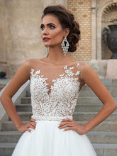 Lace Tulle Appliques Sleeveless Wedding Dress Beach Bridal Gown WD304