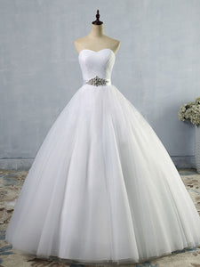 Sleeveless Sweetheart Tulle Wedding Dress Bride Gown WD318