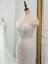 Cap Sleeve Lace Mermaid Wedding Dress Bridal Gown with Train WD332