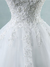 Tulle Appliques Ball Gown Wedding Dresses Pearls Bridal Gown WD339