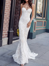 Vintage Sweetheart Mermaid Lace Wedding Dress Bridal Gown WD342