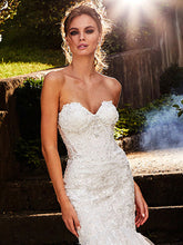 Luxury Beading Crystal Lace Appliques Backless Mermaid Wedding Dress Bridal Gown WD348