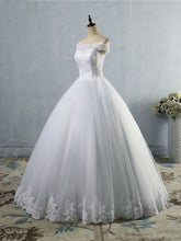 Off the Shoulder Lace Tulle Wedding Dresses A Line Bridal Gown WD390