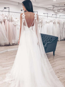 Sexy Spaghetti Straps Top Satin Tulle Skirt V-neck Backless Wedding Dresses Bridal Gown WD400