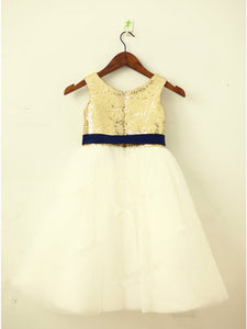 Short Gold Sequins Flower Girl Dresses Cute Puffy Tutus ASD029