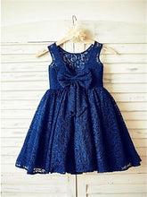 Short Navy Lace Flower Girl Dress little baby Princess Ball Gown ASD072