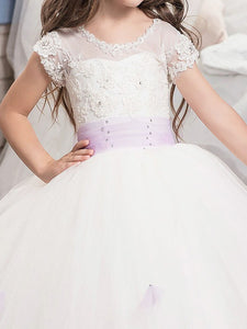 Kids Princess Ball Gown Puffy Flower Girl Dresses Pageant Dress ALD076