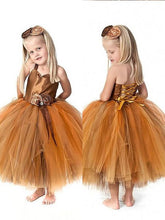 Gold Short Flower Girl Dress Tutus little Baby Princess Ball Gown ASD083