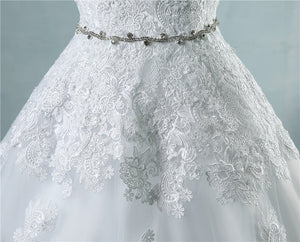 Sweetheart Lace Appliques Wedding Dresses A Line Bridal Gown WD355